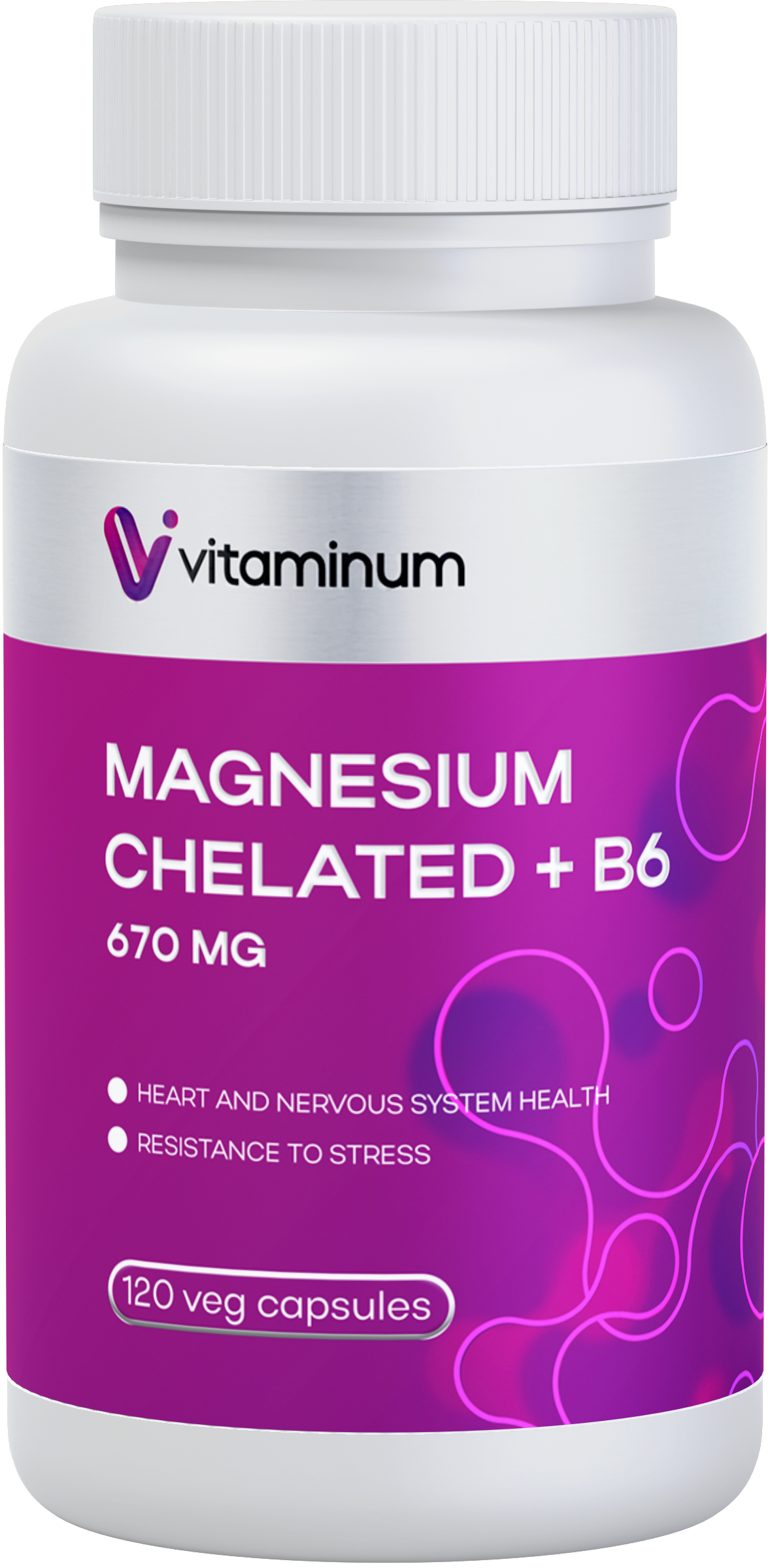  Vitaminum МАГНИЙ ХЕЛАТ + витамин В6 (670 MG) 120 капсул 800 мг  в Нижней Туре
